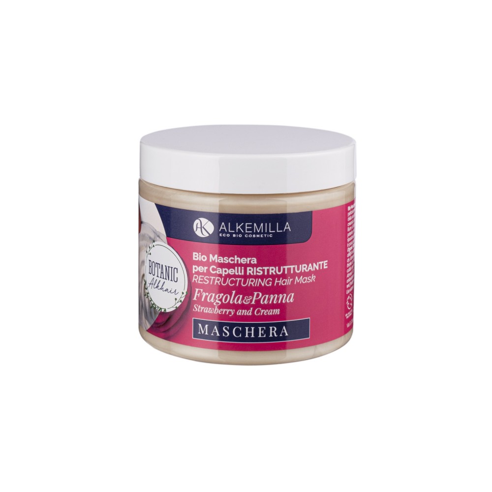 Bio Maschera Capelli Ristrutturante Panna e Fragola Bio Maschera Capelli Ristrutturante Panna e Fragola